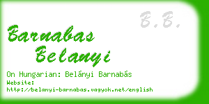 barnabas belanyi business card