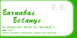 barnabas belanyi business card